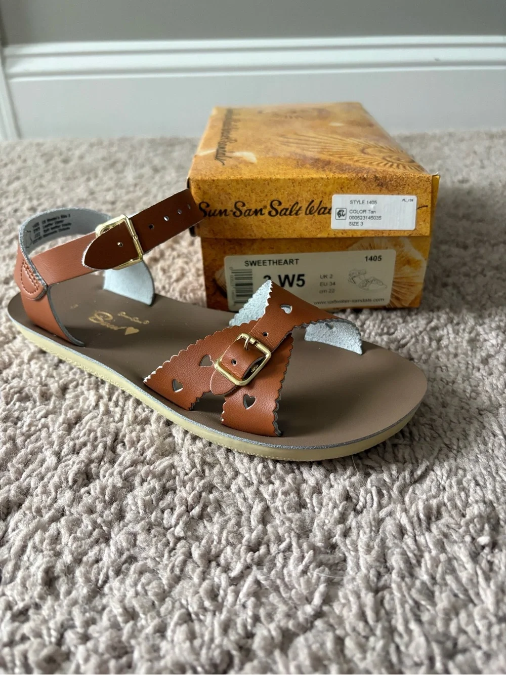 Sun-San Kids' Sweetheart Sandals in Tan